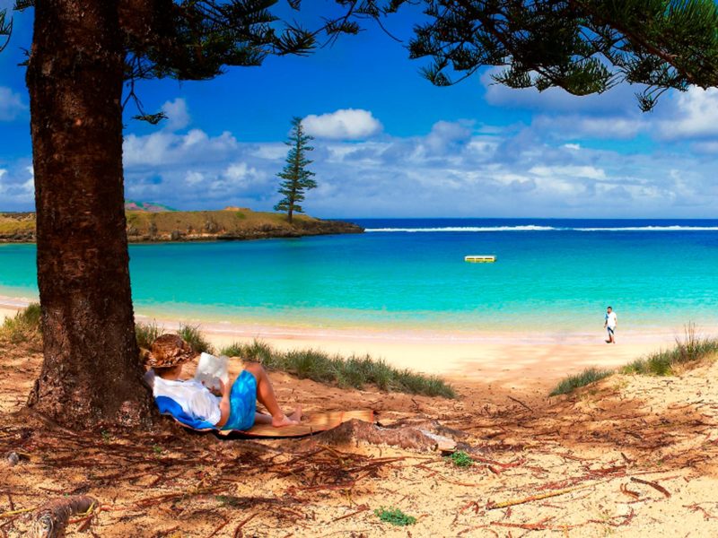 Norfolk Island Travel Centre Emily Bay Relaxing Reading Beach 2