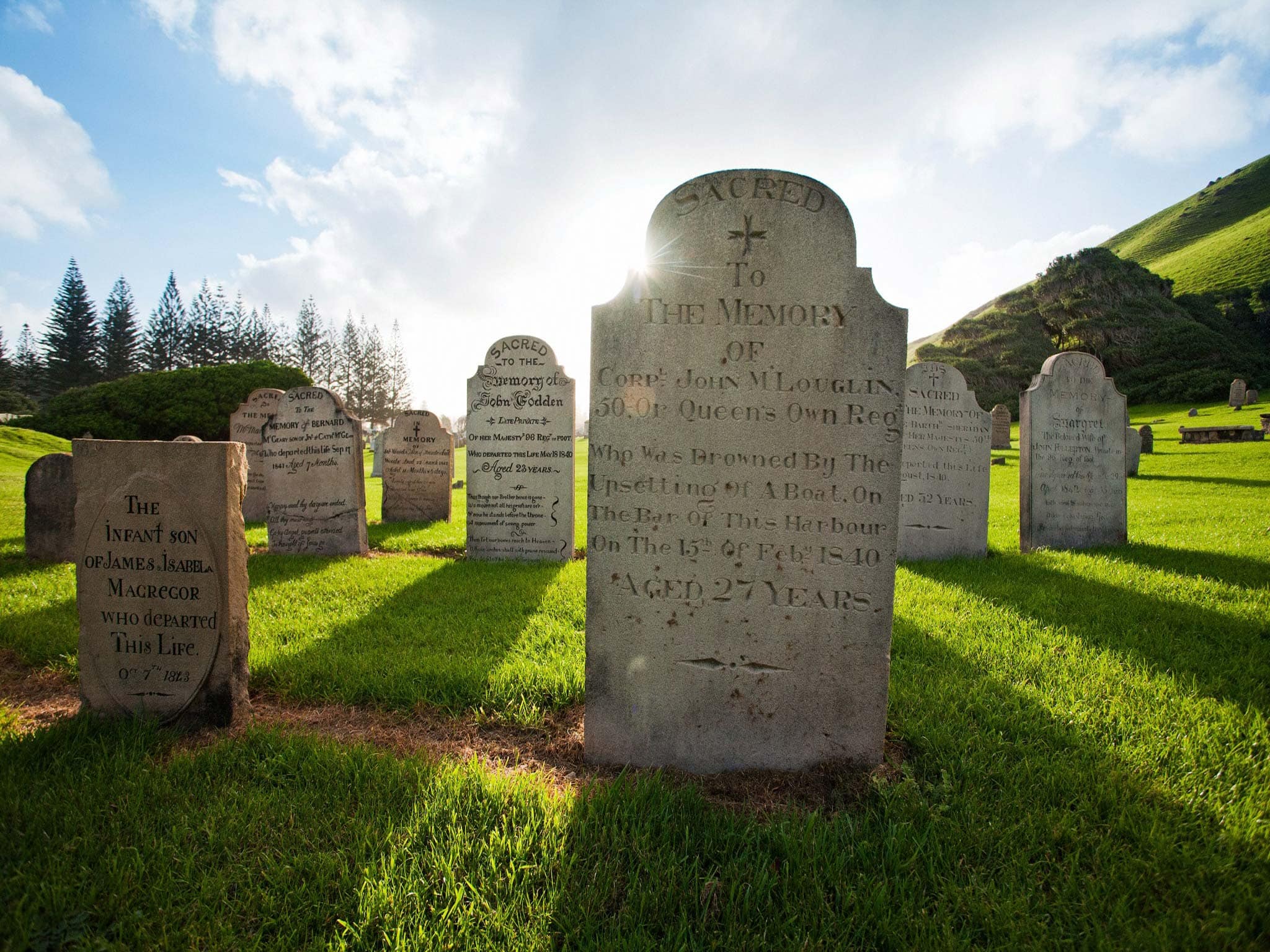 Norfolk Island Travel Centre Heritage Cemetery Headstone
