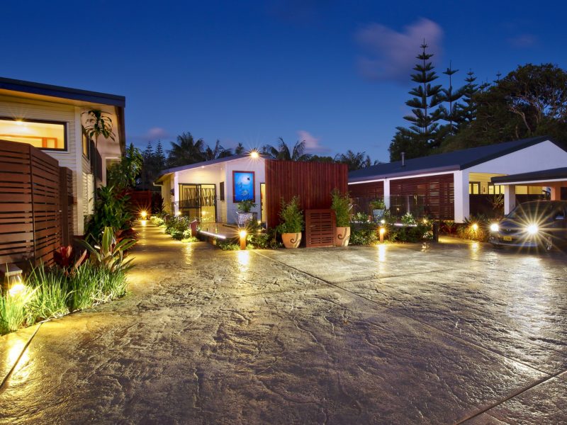 Tin Sheds Norfolk Island Travel Centre Deal Courtyard Eve