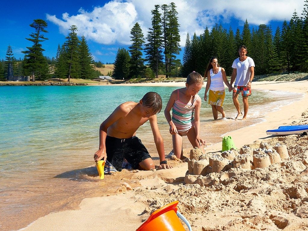 Family At Emily Bay Norfolk Island